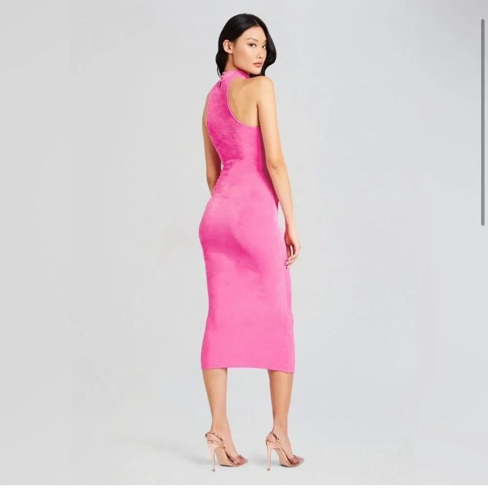 SER.O.YA Neon pink Barbie Pink‎ Delta Turtleneck Dress NWT XS